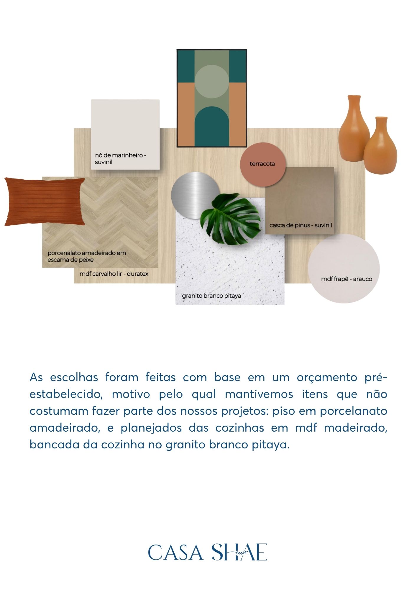Página do guia: moodboard de materiais e acabamentos