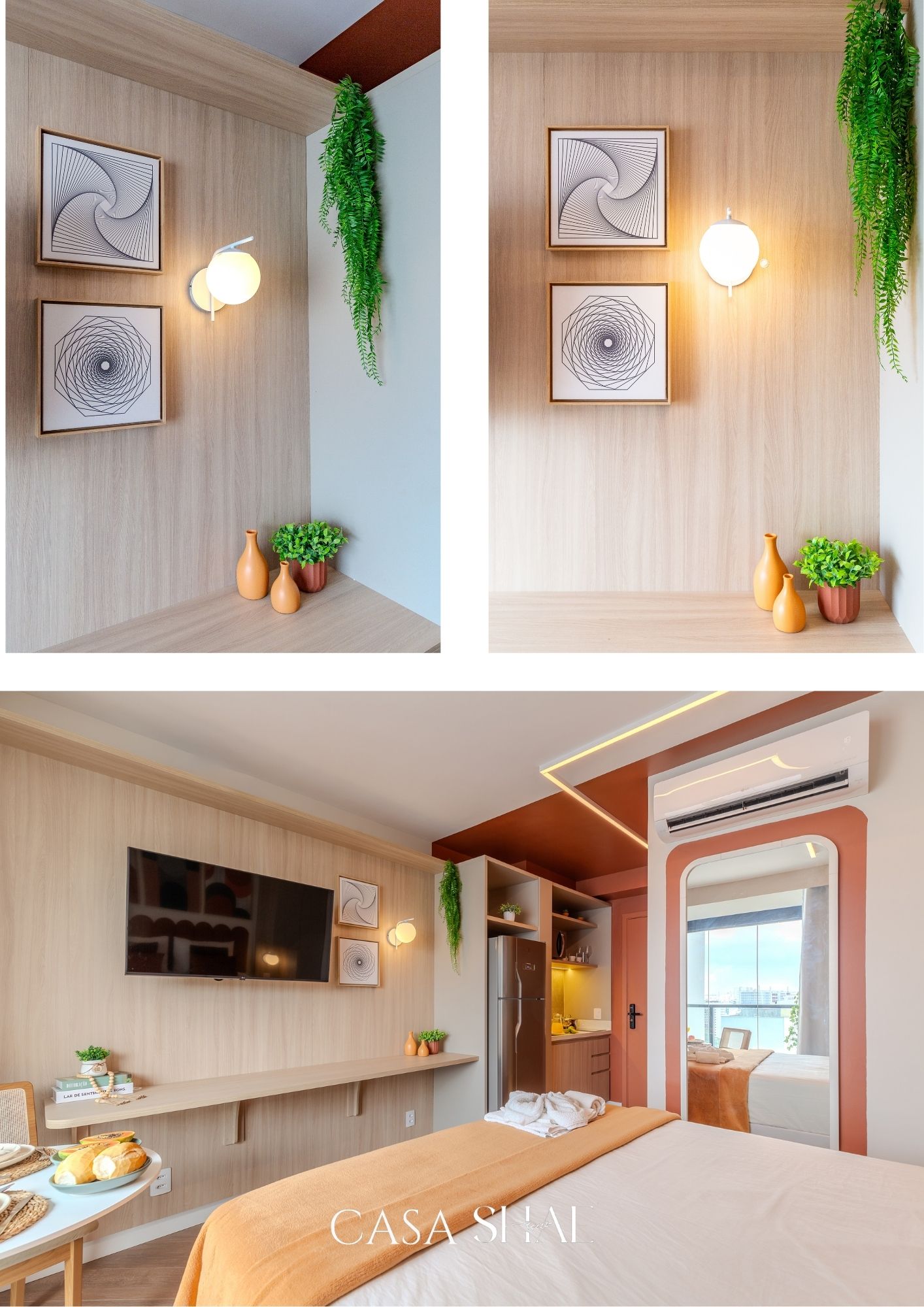 Página do guia: detalhes de decoração e composição do quarto